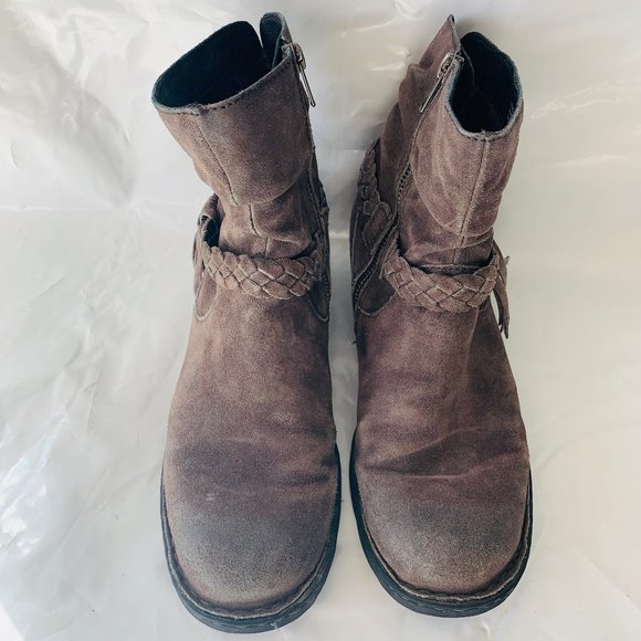 low heel born booties